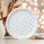 Plato De Papel Oh qué divertido purpurina azul estrellas de nieve<br><div class="desc">Oh qué divertido purpurina azul estrellas de nieve copas de cumpleaños Papel Placas de juego disponibles para los artículos coincidentes.</div>