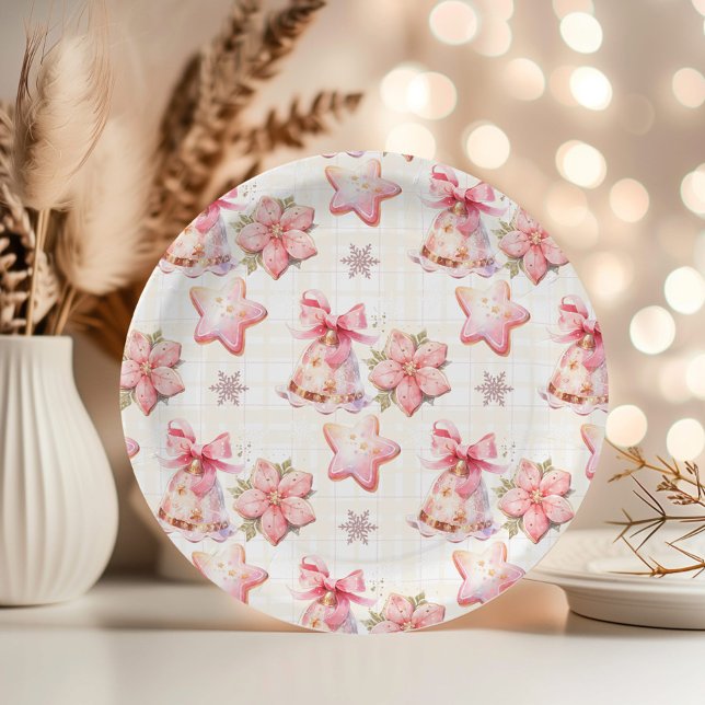 Plato De Papel Oh, qué fiesta de cumpleaños de Navidades rosados  (Subido por el creador)
