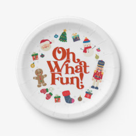 Plato De Papel Oh Qué Navidades Divertidos Decoración De Mesa De