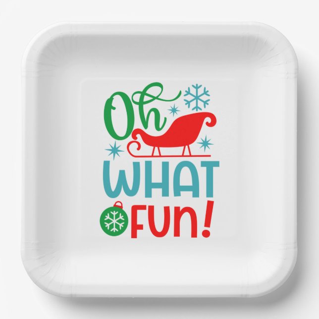 Plato De Papel Oh Qué Navidades Divertidos Es (Anverso)