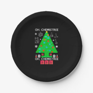 Plato De Papel Oh Químist Chemist Tree Funny Science Navidades