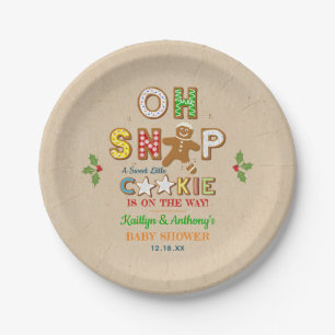 Plato De Papel ¡Oh Snap! Gingerbread Cookie Baby Shower