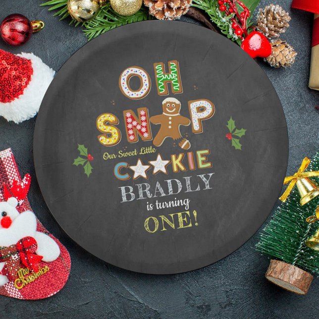 Plato De Papel ¡Oh Snap! Gingerbread Cookie Cualquier Cumpleaños  (Subido por el creador)