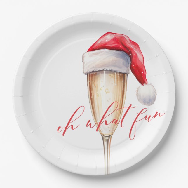 Plato De Papel Oh What Fun Santa Paper Plate (Anverso)