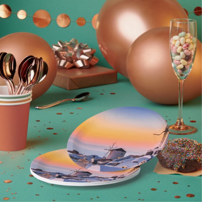 Plato De Papel Oia, Santorini (Multi)