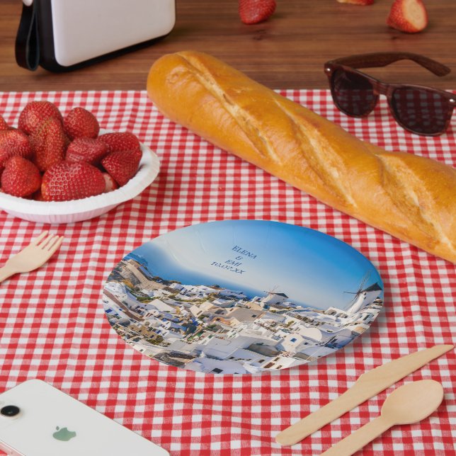 Plato De Papel Oia Santorini (Picnic)