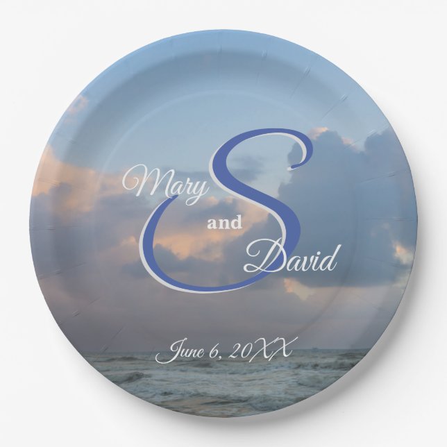 Plato De Papel Oír Al Boda De Las Ondas (Anverso)