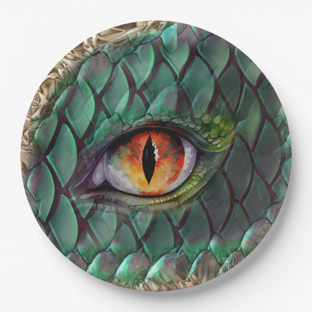 Plato De Papel Ojo de Dragón Fantástico Mítico (Anverso)