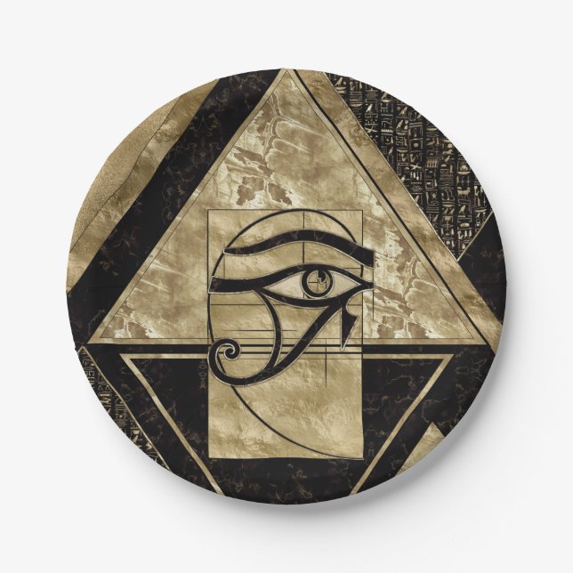 Plato De Papel Ojo de Horus - Relación dorada (Anverso)