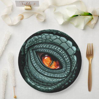 Plato De Papel Ojo de reptil depredador primitivo
