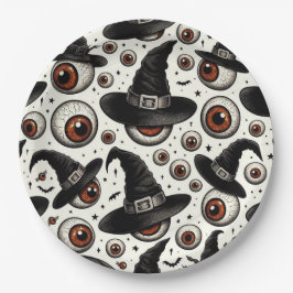 Plato De Papel Ojos de Bruja