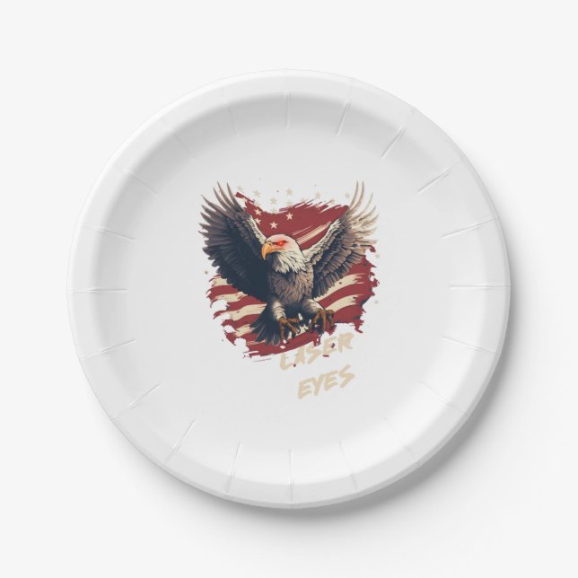 Plato De Papel Ojos láser bitcoin de águila estadounidense (Anverso)