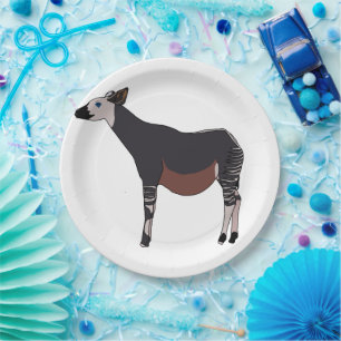 Plato De Papel Okapi Animal