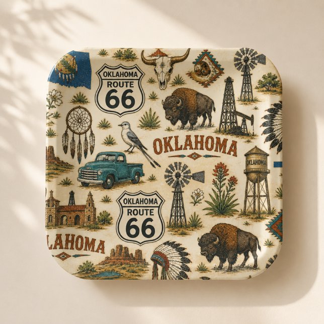 Plato De Papel Oklahoma Ruta 66 Prairie Party (Subido por el creador)