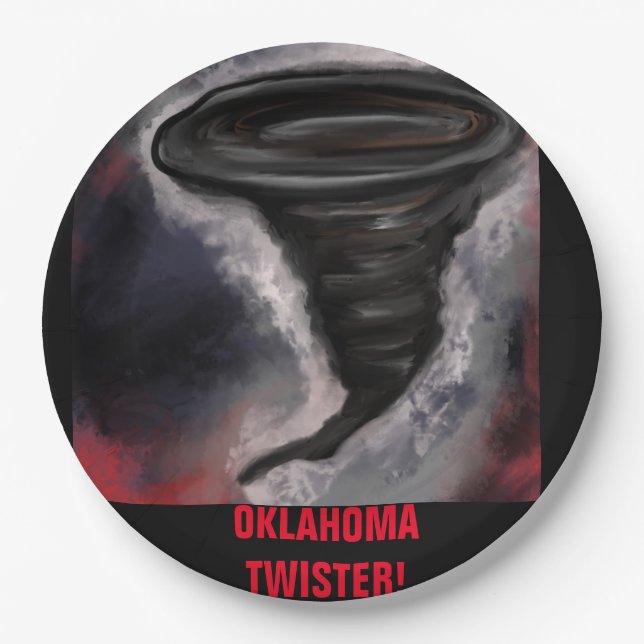 PLATO DE PAPEL OKLAHOMA TWISTER (Anverso)