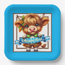 Plato De Papel Oktoberfest Highland Cow  Paper Dinner Napkins