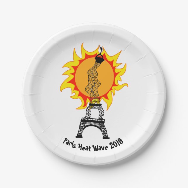 Plato De Papel Ola de calor de París 2019 (Anverso)