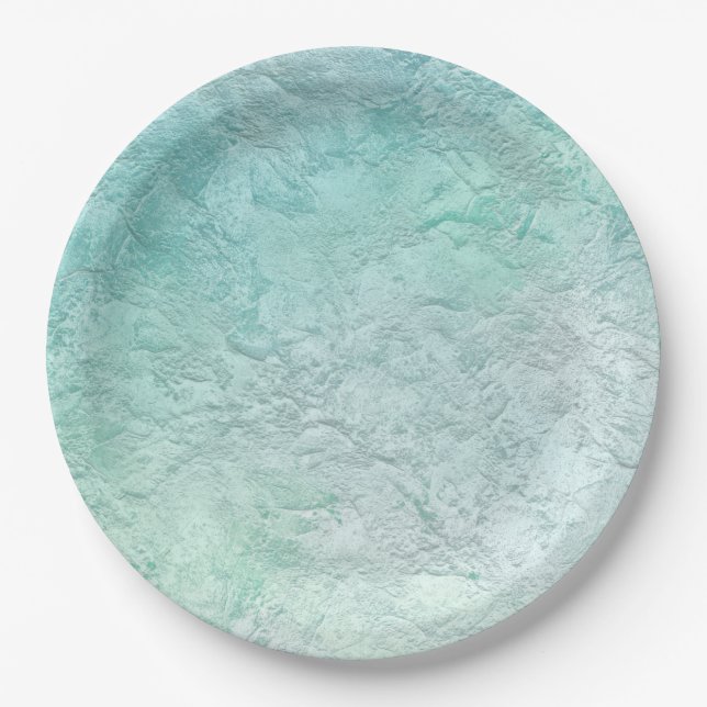 Plato De Papel Ola de océano & brisa inspirada  (Anverso)