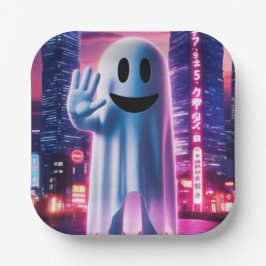 Plato De Papel Ola y Luces Urbanas Ghostly