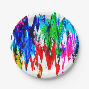 Plato De Papel Olas de colores