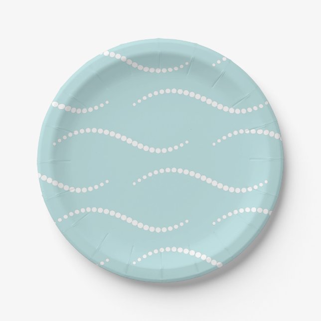 Plato De Papel Olas de Perla (Anverso)