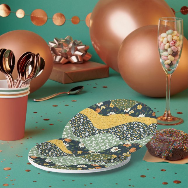 Plato De Papel Olas de pradera (Multi)