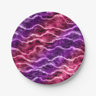 Plato De Papel olas de tinta - gradiente rosados :