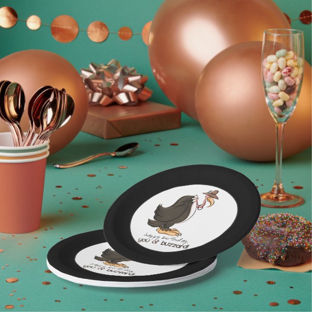 Plato de papel Old Buzzard Happy Birday (Multi)
