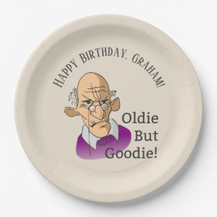 Plato De Papel Oldie pero Goodie sobre el cumpleaños de la colin
