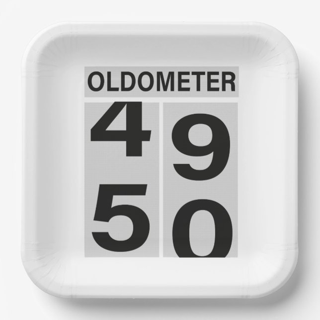 Plato De Papel Oldometer 50.º cumpleaños (Anverso)