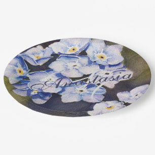 PLATO DE PAPEL OLVIDAR QUE NO FLOWER FIESTA MONOGRAM