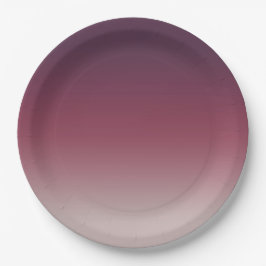 Plato De Papel Ombre morado oscuro y degradado de borgoña