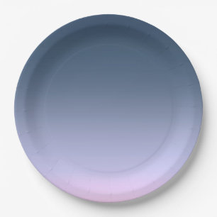 Plato De Papel Ombre rosa azul.