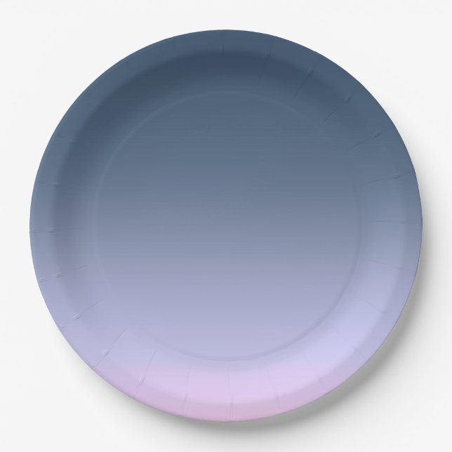 Plato De Papel Ombre rosa azul. (Anverso)