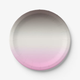 Plato De Papel Ombre rosado gris