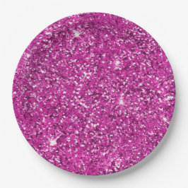 Plato De Papel Ombre Sparkle, Purpurina Rosa Girly