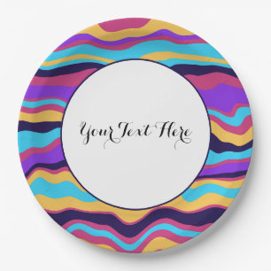 Plato De Papel Ondas abstractas