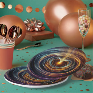 Plato De Papel Ondas de luz de energía giratoria