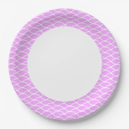 Plato De Papel Ondas Patrón de rayas de borde de baldosas rosa de