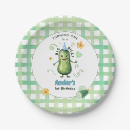 Plato De Papel One Big Dill Pickle First Birthday Blue