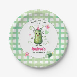 Plato De Papel One Big Dill Pickle First Birthday Pink
