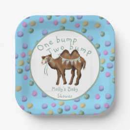 Plato De Papel One bump Two bump Twin Baby Shower