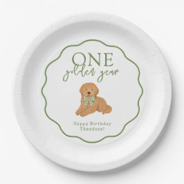 Plato De Papel One Golden Year Goldendoodle First Birthday Party