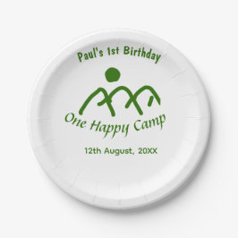 Plato De Papel One happy camp green mountain sun 1st birthday