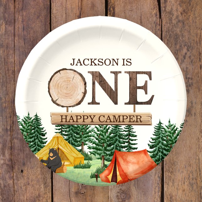 Plato De Papel ONE Happy Camper 1º cumpleaños (Subido por el creador)