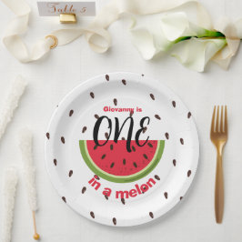 Plato De Papel One in a Melon 1st Birthday Party