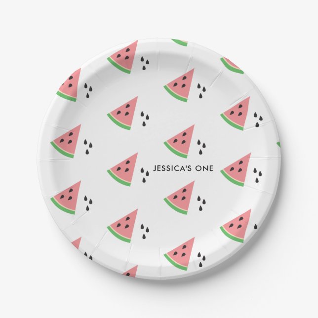 Plato De Papel One In a Melon First Birkday Cocktail Napkins Nap (Anverso)