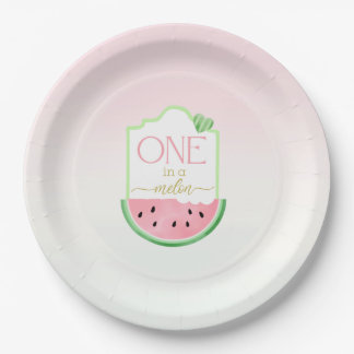Plato De Papel One in a Melon Watermelon Birthday Paper Plate