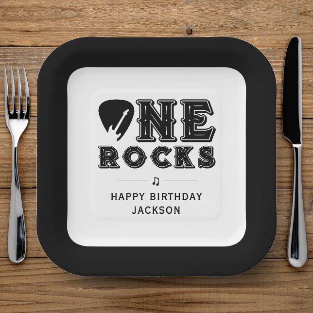 Plato De Papel One Rocks Guitar Pick 1st Birthday Party (Subido por el creador)