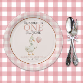 Plato De Papel One Silly Goose Girl's Birthday 1st Party